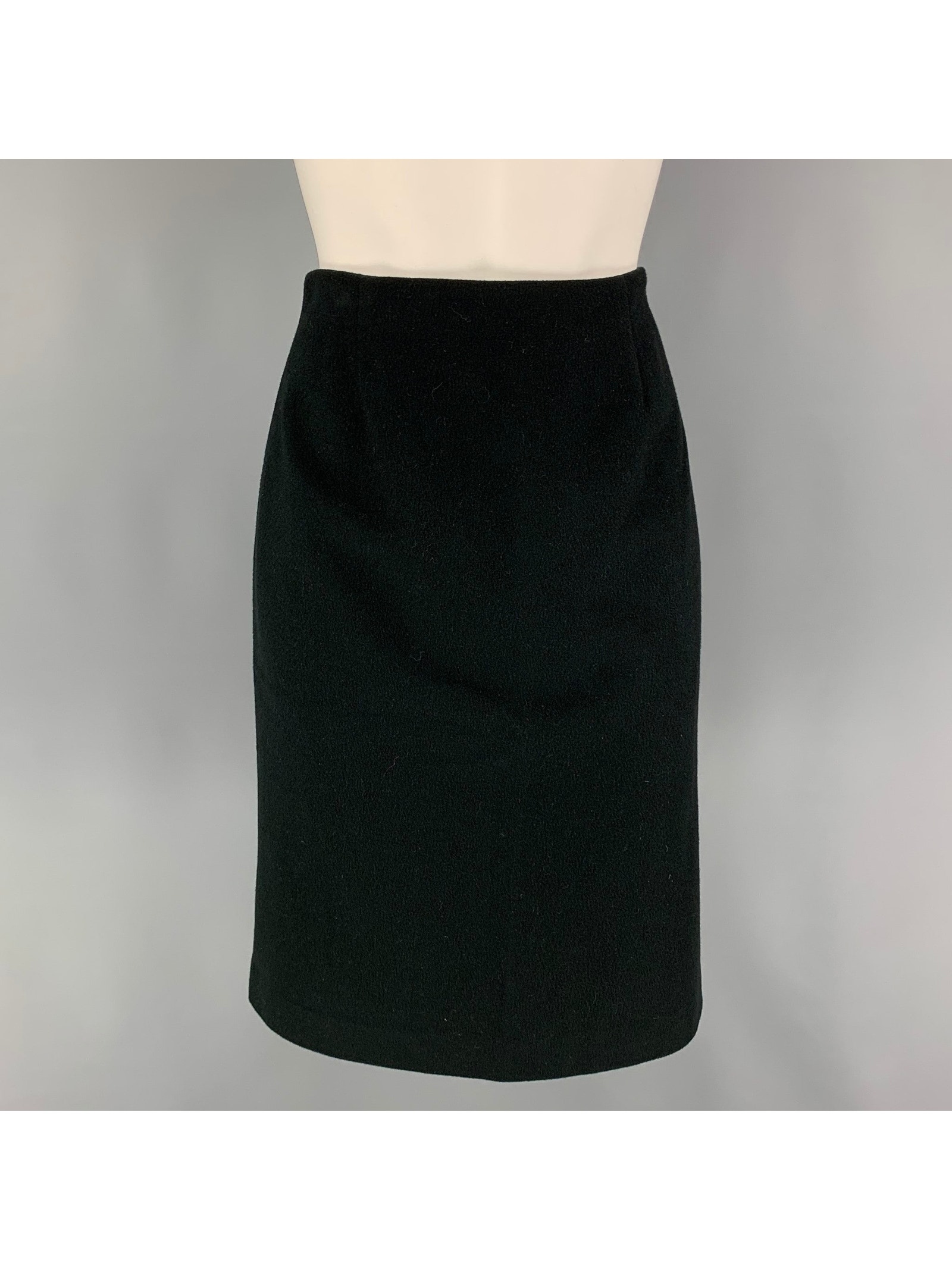 Zion Size 4 Black Cashmere Blend A-Line Skirt